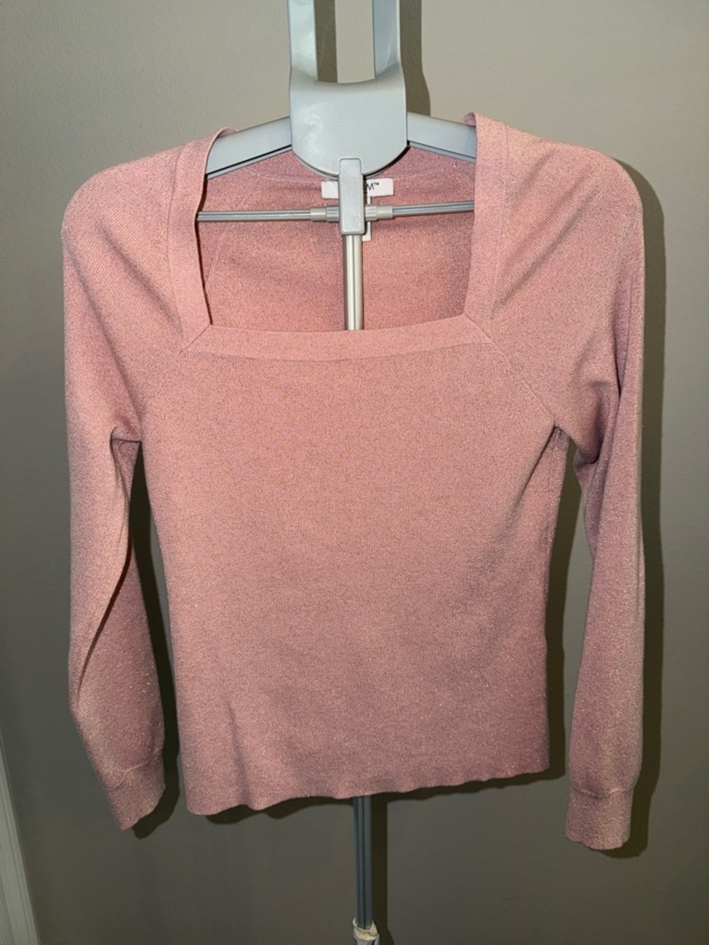 White House Black Market Pink Shimmery Knit Top